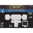 Defiant 270 White Motion Sensor Solar Powered Outdoor 4-HEAD Led Security Flood Used. Price: $64.59.