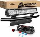Nilight Led Bar 20INCH 126W Combo And Front License Plate Mounting Bracket New. Price: $65.99.