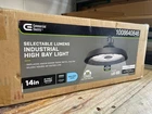 14 In. Led Lumen Changing 400/600/750-WATT Equivalence Round High Bay Matte Open. Price: $55.99.