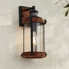 Stan Rustic Outdoor Wall Light Fixture Dark Wood Black Motion Sensor 15 1/2" New. Price: $174.99.