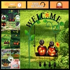 Solar Ladybug Swing Light - Waterproof Outdoor Garden Decor With Welcome Sign, New. Price: $54.99.