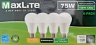 Lot 96 Maxlite Bulbs Dimmable Led Soft White Light 10-WATT 75 2700K New. Price: $87.74.