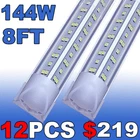 8FT 12 Pack Led Shop Linkable Ceiling Tube Fixture 144W Daylight Clear New. Price: $219.00.