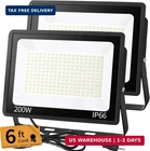 200W Led Flood Light Outdoor With 6FT Plug, 24000LM Brighter Exterior Security New. Price: $86.38.