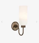 Urban Electric Sconces Wall Lamp Light, Blacken Pewter, Etched Glass Open. Price: $1000.00.
