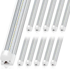 8FT Led Shop Light, 100W 15000LM 5000K, Clear Cover Linkable Tube Lights, New. Price: $395.19.