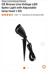 Outdoor Led Spike Lights, 550 Lumens, Plug In, Commercial Electric, 2 Pack New. Price: $20.00.