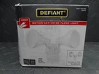 Defiant Par 180 White Motion Sensing Light 2-HEAD Dusk-to-dawn Flood Used. Price: $12.99.