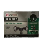 Utilitech Motion Activated Outdoor Flood Light Black Dual Wall Mounted Hardwired Open. Price: $9.95.