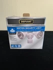 Defiant 2 Head Security Motion Flood Light 701074 110-DEGREE White Wired Open. Price: $10.00.