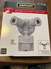 Defiant Par 180 Adjustable Gray 2-HEAD Motion Weather Resistant Security Light New. Price: $15.00.