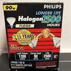 New Phillips PAR38 Halogen Flood Light Bulb 90W Indoor/outdoor 1280 2500 Hours. Price: $15.99.