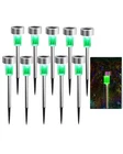 Newote 10PCS Green Led Outdoor Steel Garden Solar Powered Landscape Light Lam.... Price: $32.80.