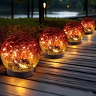 Solar Lights Outdoor Waterproof - Cracked Glass 4 Globes, Gradient Red New. Price: $55.68.