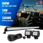 Nilight 52" 300W Combo Led Bar 2X 4" Spot Pods Driving Fog Lights +wire New. Price: $89.45.