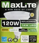 Maxlite 14W Led 120W Floodlight 3000K 1250 Lumen E26 Base PAR38 Yrs Vol Discnt New. Price: $15.95.