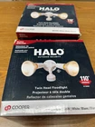 2- Halo Motion Activated Flood Light Fixtures Outdoor Security New. Price: $20.00.