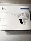 Ring Floodlight Cam White Motion Activated 2 Way Talk & Siren New Open Box. Price: $95.50.