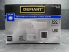 Defiant 180 White Motion Sensor Solar Powered 2-HEAD Led Security Flood Light Used. Price: $15.99.