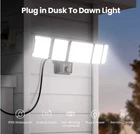 Olafus 5 Heads 100W Dusk To Dawn Led Security Light With Plug Open. Price: $29.97.