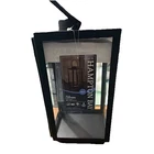 Hampton Bay 10IN Black Solar Built-in Led Metal Glass Hanging Lanterns 2PK New. Price: $20.00.