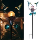Solar Lights Outdoor Waterproof Crackle Glass Globe Hummingbird Vcuteka Metal New. Price: $59.99.