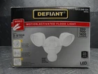 Defiant Maxdetect 240 White Motion Sensing Wired Outdoor 2-HEAD Led Flood Light Used. Price: $27.99.
