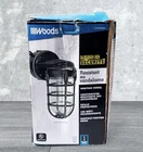 Woods L1707SV Black Wall Mount Security Light Hammered Finish 150 Watt New. Price: $22.49.