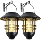 Solar Lantern Hanging Wireless Lights Garden Porch Fence Black 2 Pack Derynome New. Price: $45.85.