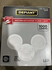 Defiant 180 White Motion Sensor Wired Outdoor 2-HEAD Led Security Flood Light Open. Price: $30.00.