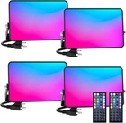 Rgb Led Flood Lights 60W, 4 Pack Color Changing Stage With Remote New. Price: $116.99.