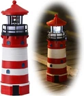 Lighthouse With Rotating Beacon Led Lights - 3.75"D X 3.75"W 11"H, RED1 New. Price: $38.12.