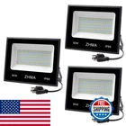 Zhma 3 Pack 60W Led Flood Outdoor Spotlight Super Bright Work Plug New. Price: $112.05.