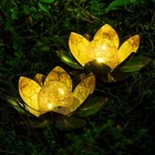 Solar Garden Lights 2PACK Amber Crackle Globe Waterproof Orange Led Aiiny Glass New. Price: $74.99.