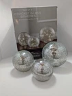 Set Of 3 Crackle Glass Globe String Lights Warm White Led Battery Indoor Open. Price: $30.00.