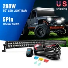 Nilight 50 Inch 288W Black Curved Led Work Bar + Wiring Harness Switch New. Price: $139.95.