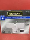 New Defiant Motion Activated Flood Light Solar 1000 Lumens 180 Degree Used. Price: $30.00.