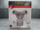 Defiant Par 180 Adjustable Gray 2-HEAD Motion Weather Resistant Flood Light Open. Price: $9.99.