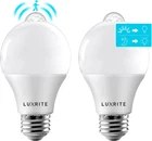 Luxrite A19 Led Motion Sensor Light Bulbs, 60W Equivalent, Activated Dusk New. Price: $27.95.