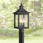Moray Bay Mission Outdoor Post Light Fixture Black 17" Clear Glass For Exterior New. Price: $199.99.