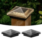 Opoira Glass Solar Post Cap Lights With Crystal Style - Decorative Deck Fence New. Price: $57.05.