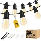 Adirxon 60FT Total Led Outdoor String Lights 2-PACK Dimmable Extendable S14 New. Price: $58.52.