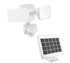 Defiant 180 White Motion Sensor Solar Powered Outdoor 2-HEAD Led Security Light Open. Price: $39.98.