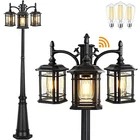 Partphoner Dusk To Dawn Outdoor Lamp Post Lights, Black Pole With Clear... New. Price: $220.57.