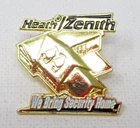 Heathzenith Lapel Pin We Bring Security Home Gold Tone Motion Detector Logo Used. Price: $12.95.