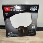 Globe Electric 7000LM Black Led Motion Sensor Flood Light 240 5CCT Dual Brite Open. Price: $35.99.