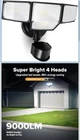 Lutec Black Led Outdoor Light 72W, 7500LM, 0-69FT 180 Degree Motion Sensor (X2 New. Price: $29.99.