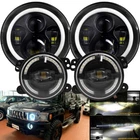 4PCS 7INCH Led Halo Ring Headlight Black + 4'' Fog Kit For Hummer H3 06-10 New. Price: $77.65.