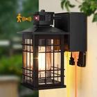 Kondras Motion Sensor Porch Light With Gfci Outlets 11.4'' Dusk To Dawn - Black Open. Price: $52.47.