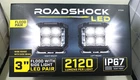 Roadshock Led Pair 3" Spot Flood Light W/ Side Beam 2120 Lumen 57539 New In Box. Price: $62.99.